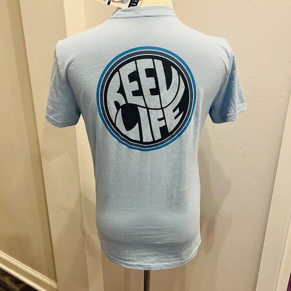 Reel Life Men's Size S Blue Graphic Short Sleeve T-Shirt - Picture 4 of 7